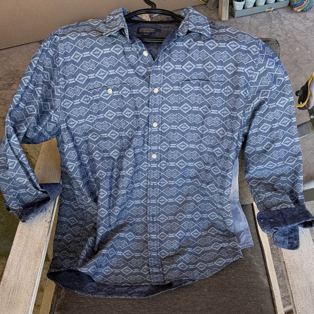 Pendleton Navy Diamond Pattern Shirt - image 1